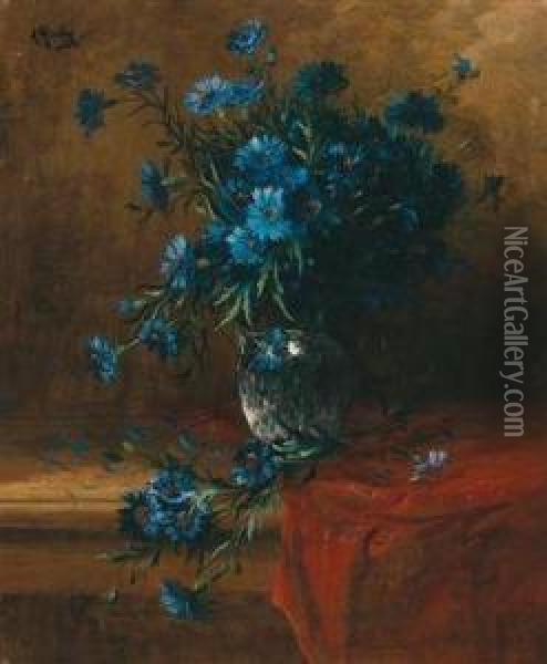 Kornblumen In Einer Vase Oil Painting - Alfred Rouby