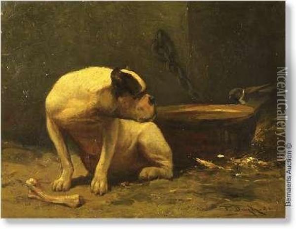 Bulldog Oil Painting - Francois Duyck
