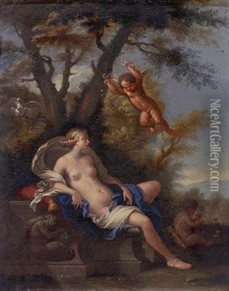Venus In The Garden Of Love Oil Painting - Filippo Lauri