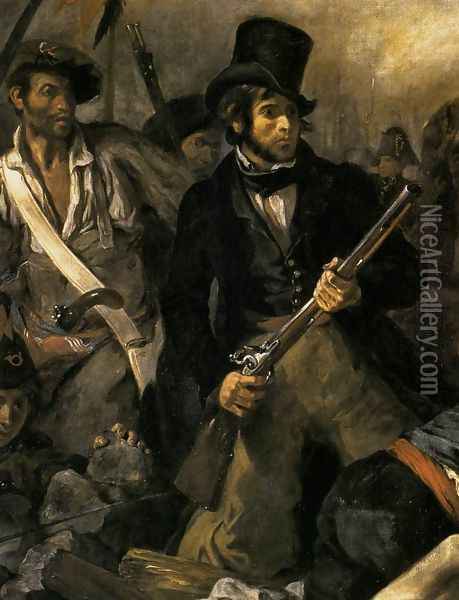 Liberty Leading the People (detail 2) 1830 Oil Painting - Eugene Delacroix