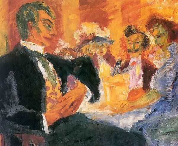 At The Cafe Oil Painting - Emil Nolde