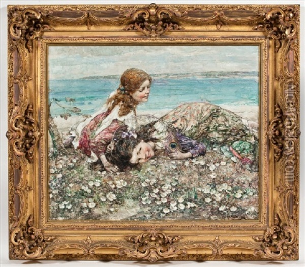 The Peacock's Feather Oil Painting - Edward Atkinson Hornel