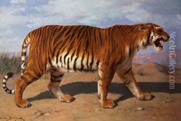 Stalking Tiger Oil Painting - Rosa Bonheur