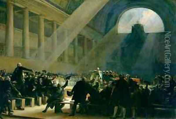 Mirabeau Answering Dreux Breze at a National Assembly Meeting Oil Painting - Alexandre Evariste Fragonard