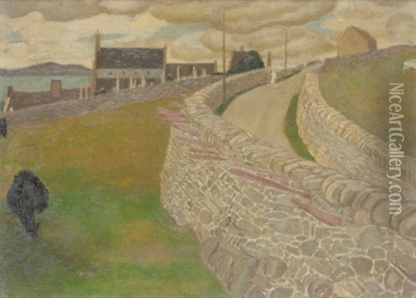 The Village Path, Wales Oil Painting - Arthur Joseph Gaskin
