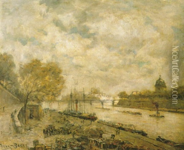 Les Quais De La Seine, Paris Oil Painting - Frank Myers Boggs