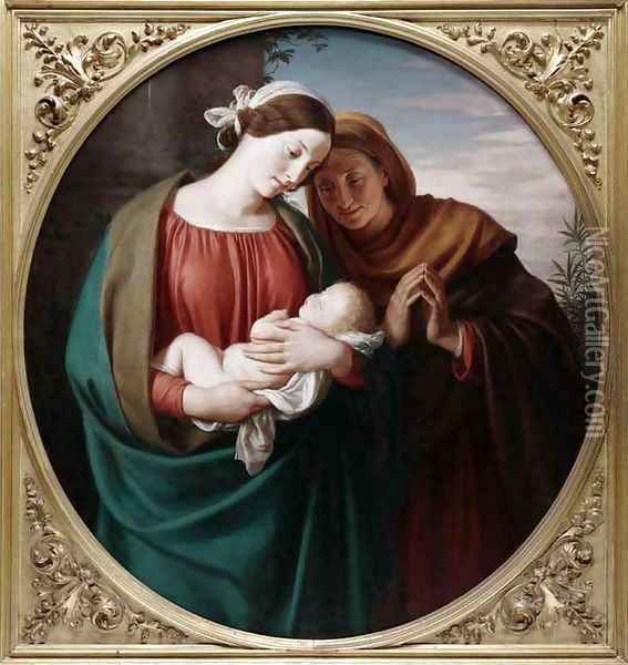 Madonna and Child Oil Painting - Adolph Friedrich George Wichman