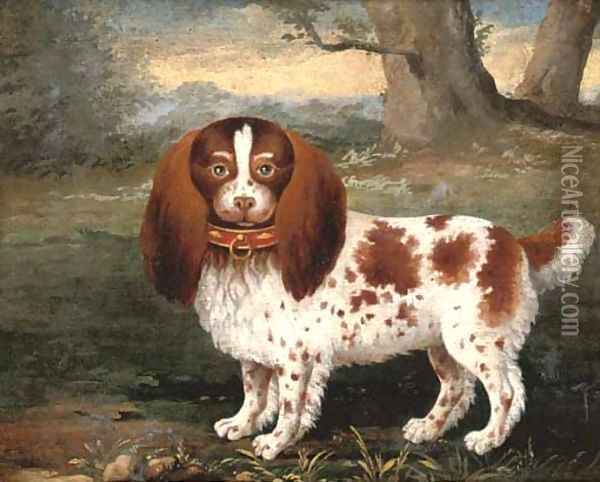 A spaniel in a landscape Oil Painting - George Stubbs