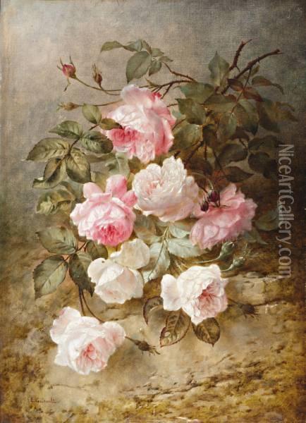Roze Rozen Oil Painting - Joseph-Eugene Gilbault