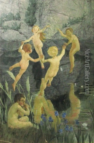 The Round Of The Fairies Oil Painting - Octavian Smigelschi