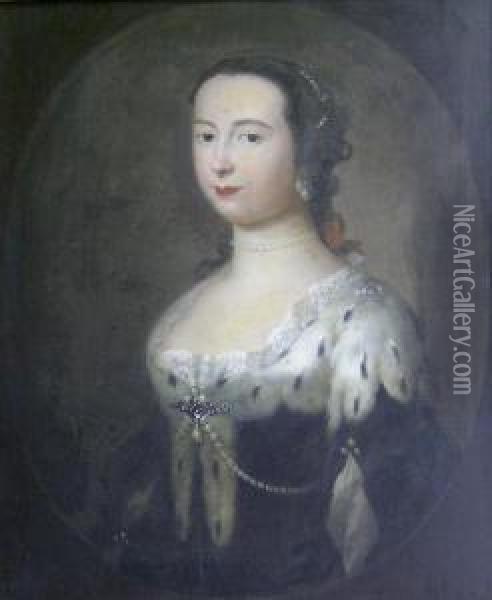 Portrait Of A Noblewoman Oil Painting - Frans Van Der Mijn