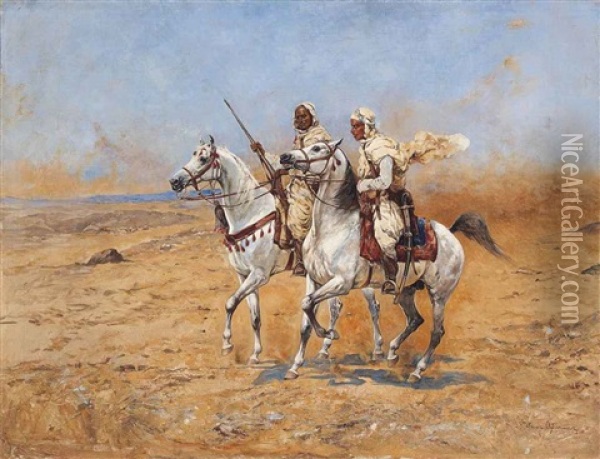 Crossing The Desert Oil Painting - Tadeusz Ajdukiewicz