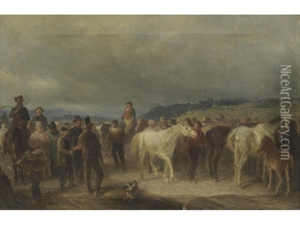 The Horse Fair Oil Painting - Giuseppe Mazzola
