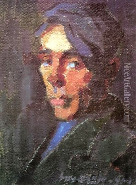 Self portrait 1934 Oil Painting - Odon Marffy