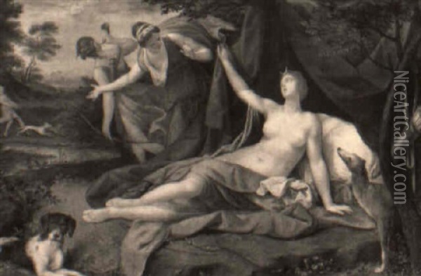 Nymphs Calling Diana To The Hunt Oil Painting - Francesco Albani
