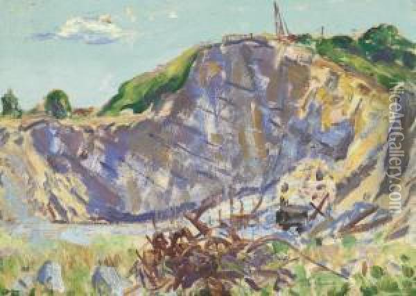 Quarry, Shadybrook Oil Painting - Alfred Henry Maurer