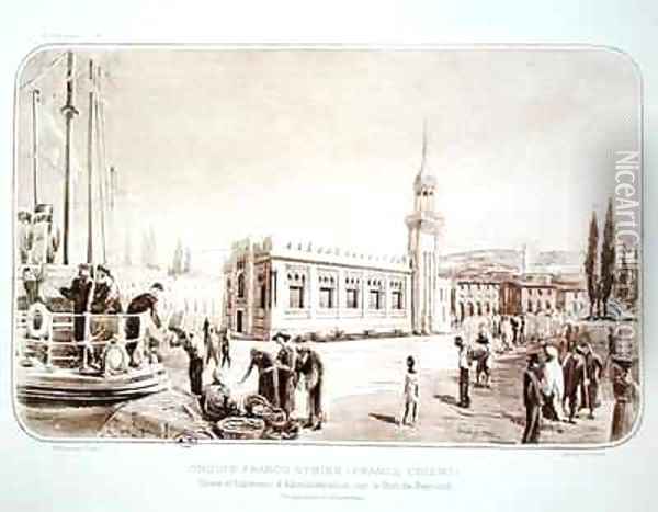 The factory and administration building in the port of Beirut Oil Painting - Brandon, Raoul