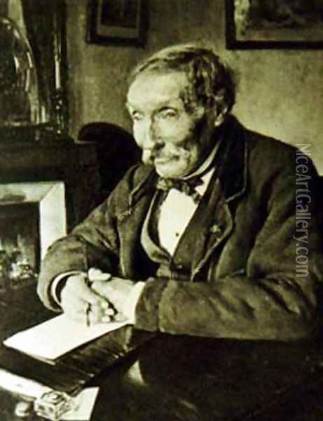 Portrait of Dagnan-Bouveret's Grandfather Oil Painting - Pascal-Adolphe-Jean Dagnan-Bouveret