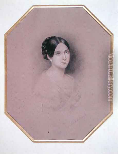 Portrait of Leopoldine Hugo 1824-43 2 Oil Painting - Adele Julie Hugo