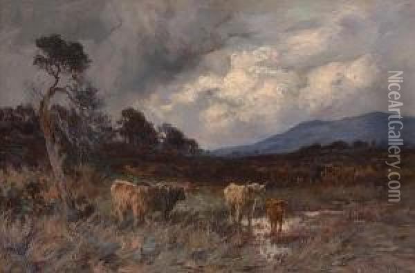 Highland Cattle Oil Painting - Joseph Milner