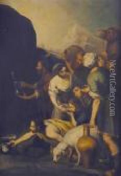 Israelites Gathering Water Oil Painting - Bartolome Esteban Murillo