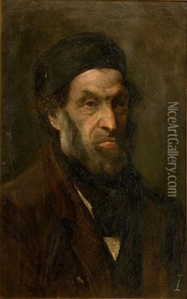 Portrait Of A Jew Oil Painting - Jozef Israels
