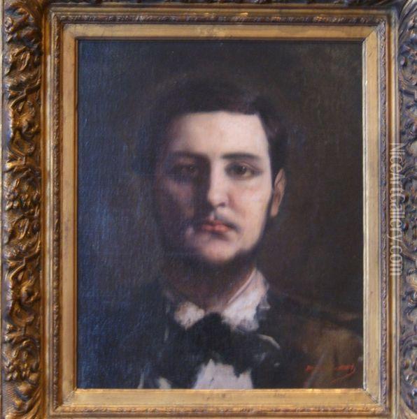 Portrait De Denis Velverme Oil Painting - Benjamin Jean Joseph Constant