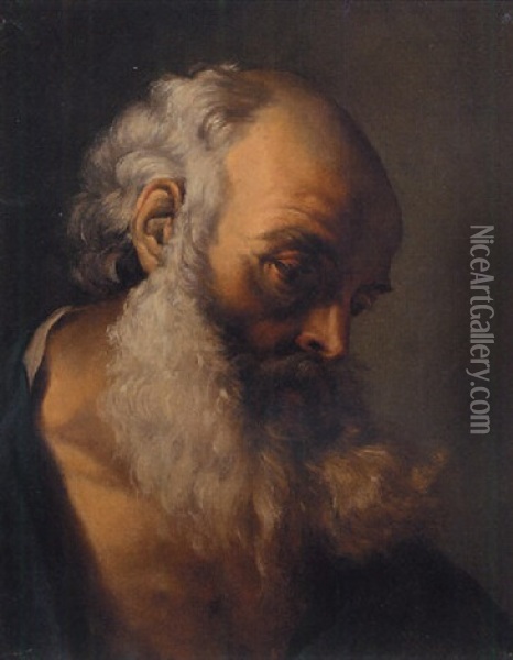 Saint Jerome (?) Oil Painting - Louis Jean-Jacques Durameau