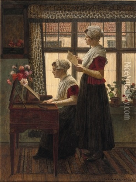 A Musical Moment Oil Painting - Walter Firle