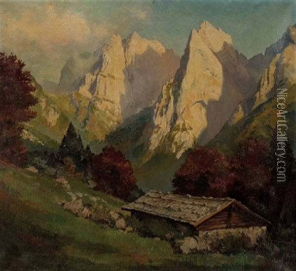Herbst In Den Tiroler Bergen Oil Painting - Eduard Freiherr von Handel-Mazetti