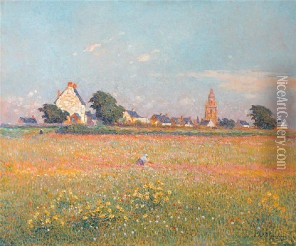 Jardin Fleuri (le Croisic) Oil Painting - Ferdinand du Puigaudeau