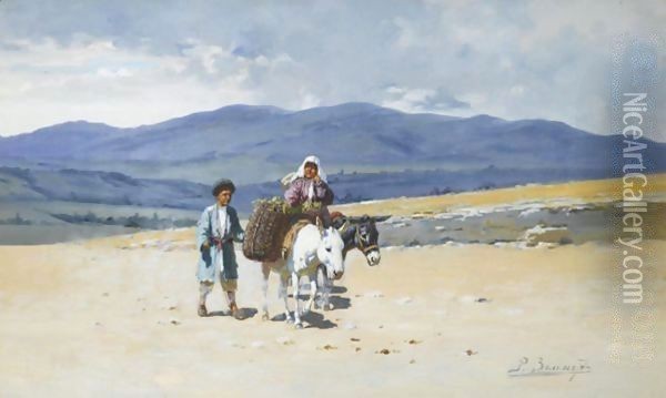 Mountain Travellers Oil Painting - Richard Karlovich Zommer