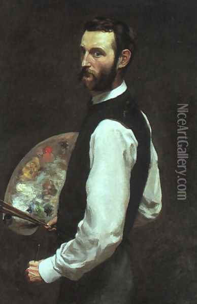 Self-Portrait 1865-66 Oil Painting - Frederic Bazille
