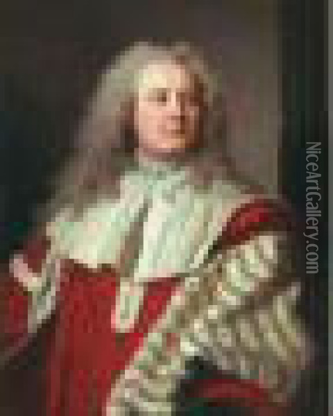 Portrait De Monsieur De Castagnier, President A Mortier Du Parlement De Toulouse Oil Painting - Hyacinthe Rigaud