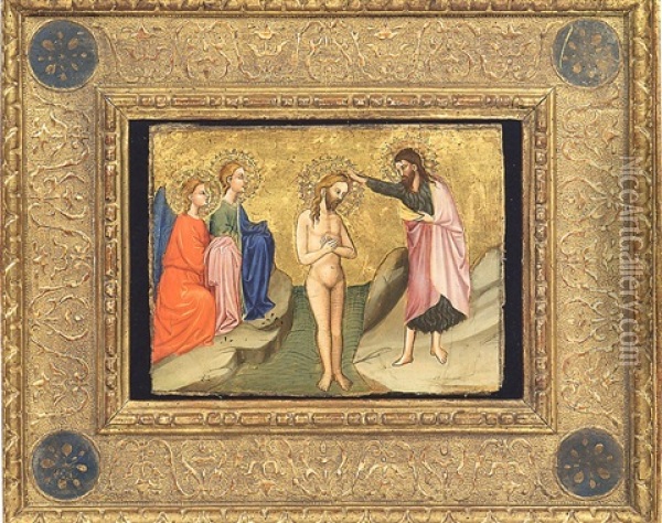 Battesimo Di Cristo Oil Painting -  Cecco di Pietro