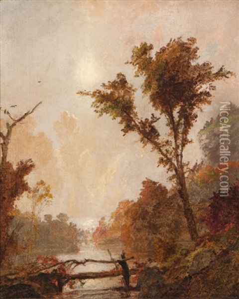 Autumn In The Hudson Valley Oil Painting - Jasper Francis Cropsey