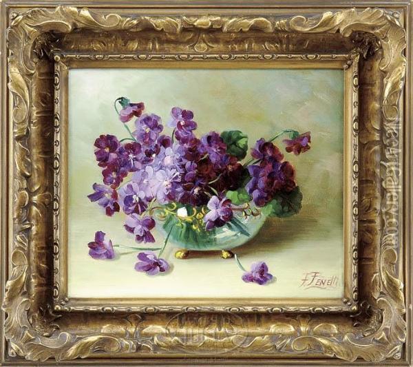 Fenetty Violets Oil Painting - Frederick M. Fenety