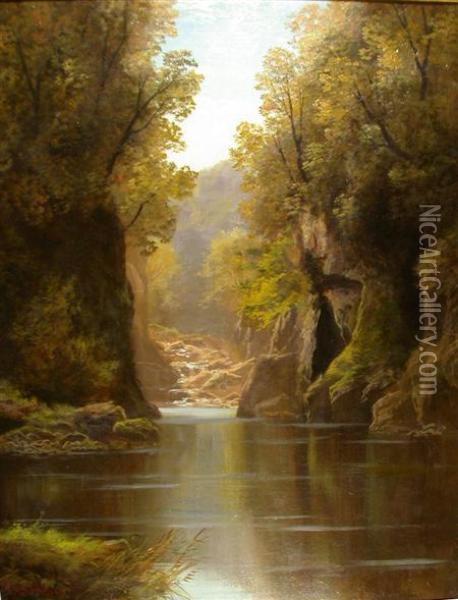 Cascading Rapids Oil Painting - Francis Muschamp
