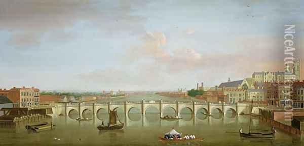 Westminster Bridge Oil Painting - Antonio Joli
