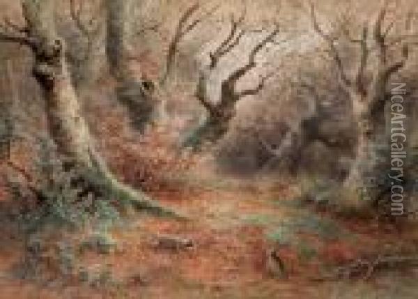 Autumn - Beech Woods Oil Painting - Frederick Arthur Verner