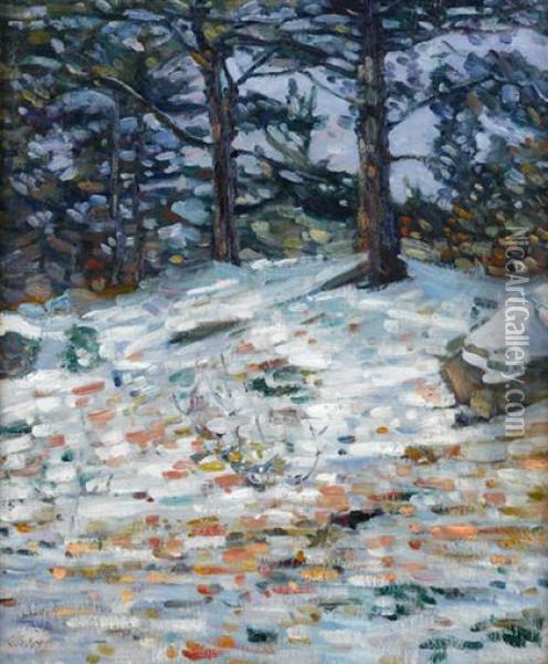 Winter Woods Oil Painting - Charles Salis Kaelin