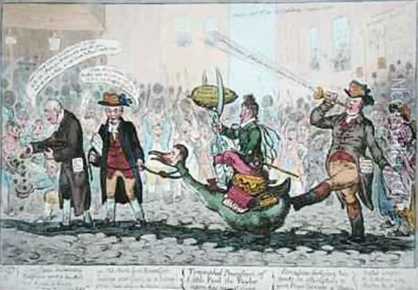 The Triumphal Procession of Little Paul the Taylor upon his new Goose Oil Painting - James Gillray