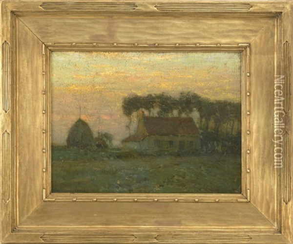 A Farm At Dusk Oil Painting - Charles Warren Eaton