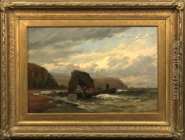 Fishermen Returning With Their Catch Oil Painting - George Henry Jenkins