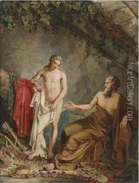 Telemachus And Mentor Oil Painting - Josef Bartholomeus Vieillevoye