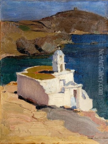 St. Markos Church, Tinos Oil Painting - Nicolas Lytras