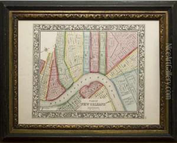 Plan Of New Orleans Oil Painting - Samuel Augustus Mitchell
