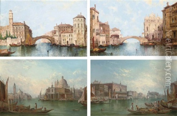 The Scuola Di San Marco From The Grand Canal (+ Off The Grand Canal, Venice; Pair) Oil Painting - William Meadows