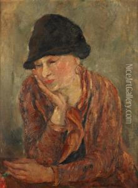 Femme A L'oeillet Oil Painting - Luc Albert Moreau