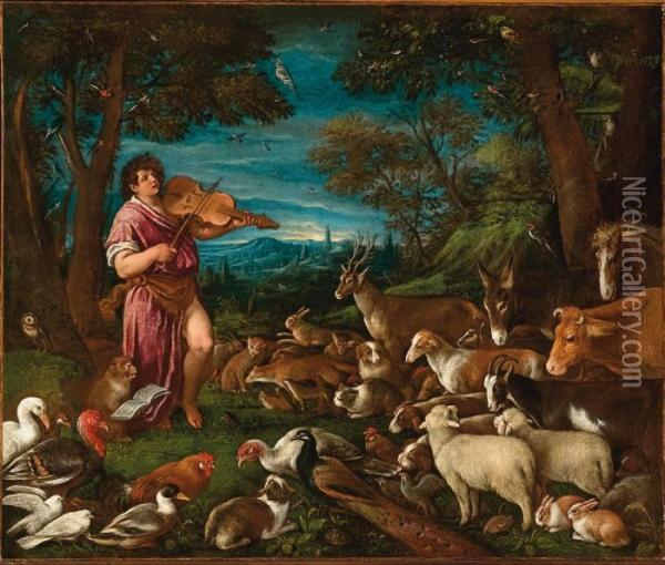 Orfeo E Gli Animali Oil Painting - Jacopo Bassano (Jacopo da Ponte)